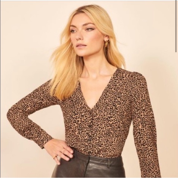 Reformation Tops - Reformation Leopard Cheetah Print Blouse Top